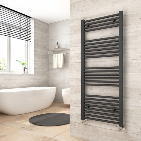 Heilmetz Straight Heated Towel Rail Bathroom Warmer Heating Radiator Anthracite 1200×500mm Suitable for 6m² (1/5)
