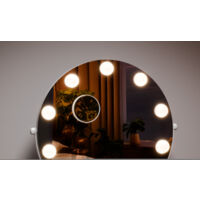 Heilmetz Hollywood Vanity Mirror 9 Bulbs, Dressing Table Mirror with Lights, Round Makeup Mirror with 7x Magnifier Lighting Dimmable, 58x50 cm