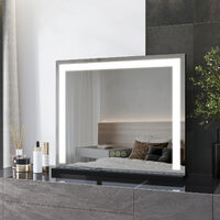 Heilmetz Hollywood Vanity Mirror, Dressing Table Mirror with Lights, Tabletop Vanity Mirror with Touchscreen 3 Color Lighting Modes, Adjust Brightness, 600×520×34mm, Black