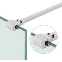 Heilmetz support bar shower wall stabilization bar, with angle Fle×ible 180° Rotatable, support bar for shower doors -Universal Use for 6-8mm glass thickness Chrome (500mm)