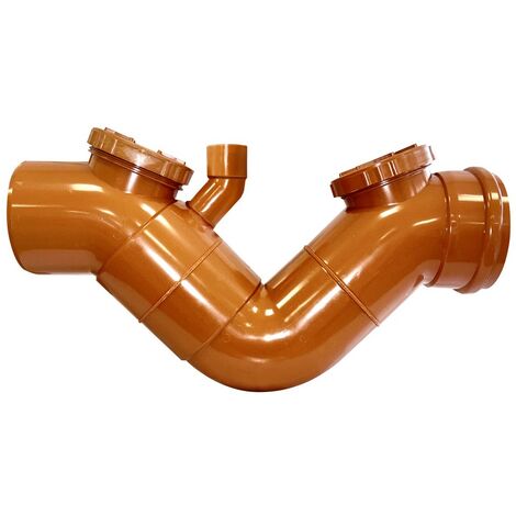 Sifone firenze orizzontale fognatura con sfiato (2 Tappi) : Diametro - 160
