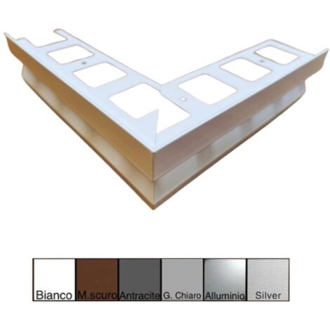 Gocciolatoio/Angolare/Giunzione TOP in Alluminio per Balconi e Terrazze - Barra da 2,7 metri : Colore - Antracite, Modello - ANGOLARE ESTERNO