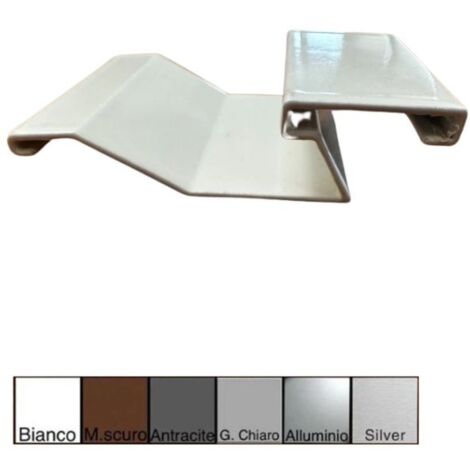 Gocciolatoio/Angolare/Giunzione TOP in Alluminio per Balconi e Terrazze - Barra da 2,7 metri : Colore - Grigio chiaro, Modello - GIUNZIONE