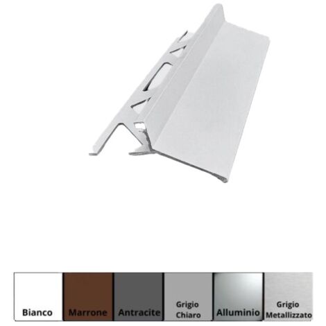 Gocciolatoio / Giunzione LINEA in Alluminio per Balconi e Terrazze - barra 2,7 metri : Finitura - BIANCO RAL 9010, Modello - GOCCIOLATOIO