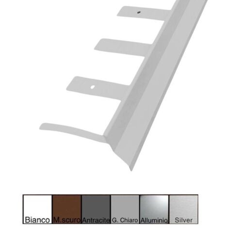 Gocciolatoio/Angolare/Giunzione NOR in Alluminio per Balconi e Terrazze - Barra da 2,7 metri : Colore - Antracite, Modello - GOCCIOLATOIO CURVABILE