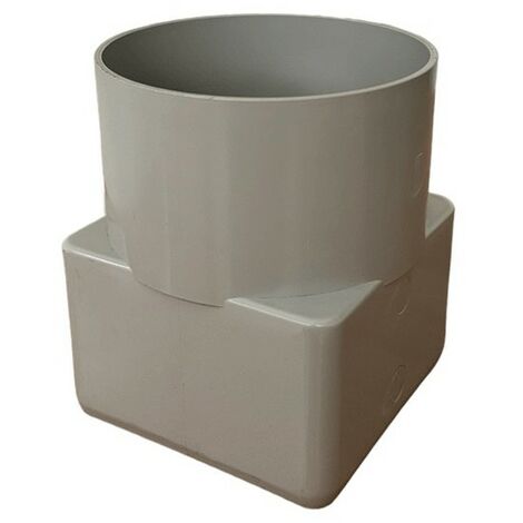 Raccordo di collegamento tondo-quadro (bicchiere sul tondo) : Colore - Grigio, Diametro - Ø80-80X80