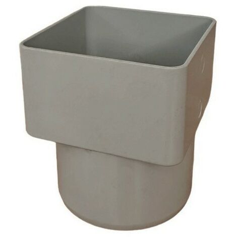 Raccordo di collegamento quadro-tondo (bicchiere sul quadro) : Colore - Grigio, Diametro - 80X80-Ø80
