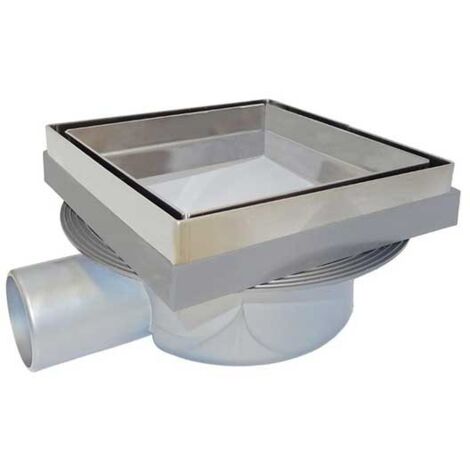 Chiusino regolabile con scarico laterale : Dimensione - cm 13x13 regol. c/porta piastrelle Ø40