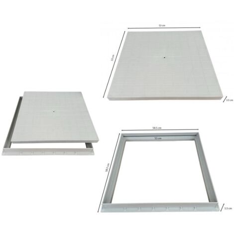 Telaio con chiusino super in pp - con foro (con bullone) : Dimensione - cm 55x55