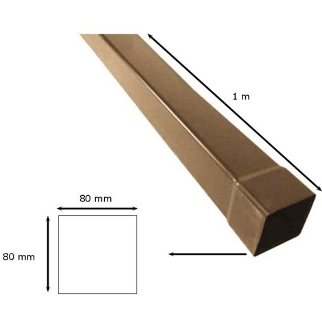 Tubo in pvc marrone/grigio quadro : Colore - Marrone, Diametro - 80x80 Quadro, Metri Lineari - 1 metro