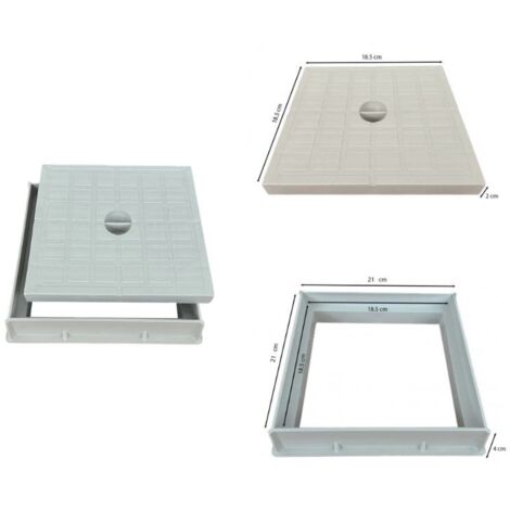 Telaio con chiusino super in pp - con foro (con bullone) : Dimensione - cm 20x20