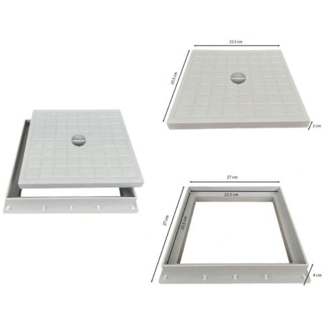 Telaio con chiusino super in pp - con foro (con bullone) : Dimensione - cm 25x25