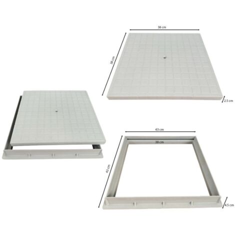 Telaio con chiusino super in pp - con foro (con bullone) : Dimensione - cm 40x40