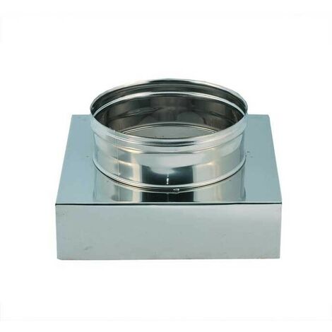 Riduzione inox da quadra a tonda : Diametro - Ø180 base 220x220