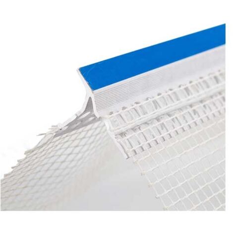 Paraspigolo in pvc con gocciolatoio e rete - barra 2,5 metri bianco