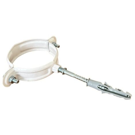 Collare reggitubo zincato verniciato : Colore - Bianco, Diametro - 80