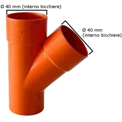 Riduzione PVC 100x80 Mm Arancio - Bicchiere Su Diametro Maggiore Per Tubazioni - Foto 3