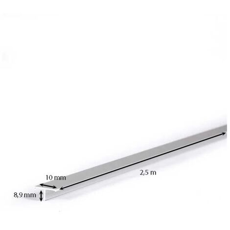 Profilo listello a "t" in alluminio 2,5 metri : Modello - 10MM LUCIDO