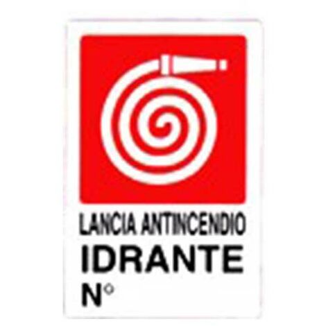 Cartello lancia antincendio idrante n° - cm 20X30 (1/2)