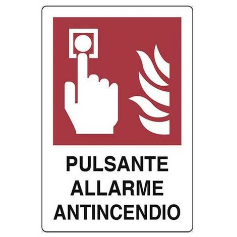 Cartello pulsante allarme antincendio cm 20X30