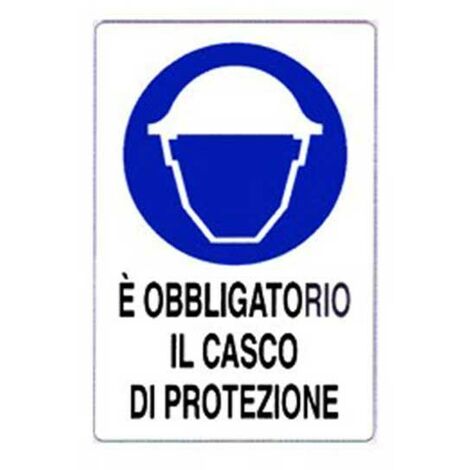 Cartello di informazione è obbligatorio il casco di protezione cm 50x70 (1/2)