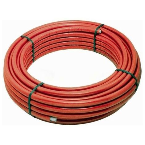 Tubo multistrato rivestito in rotoli da 50 metri : Colore - Rosso, Diametro - 26, Spessore - 3MM