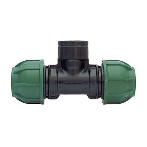 Tee a 90° a stringere con derivazione fil. femmina ø mm 16x1/2"x16 - 10 pn