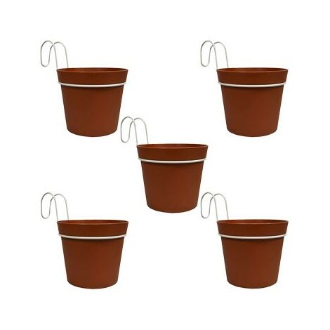 Kit vasi con balconiera 'pop-up' ø 12x13h - col.antracite