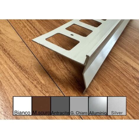 Gocciolatoio nor in alluminio per balconi e terrazze 2,7 metri : Colore - Antracite, Modello - Spessore piastrella 10mm