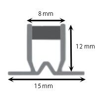 Giunto di dilatazione in plastica 2 metri : Modello - 12X8MM GRIGIO