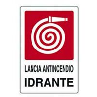 Cartello lancia antincendio idrante cm 20X30