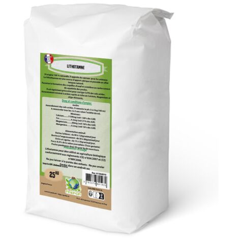 Amendement lithothamne 25kg – Riche en calcium et magnésium – Corrige le pH des sols acides – Utilisable en agriculture biologique – Prefor