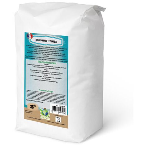 Prefor – Bicarbonate de soude technique 25kg – Extra-fin et pur 99% – Nettoyant multi-usage pour désodoriser et récurer – Non toxique et soluble dans l'eau