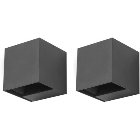 REX (2uds) Aplique Exterior LED con Haz de Luz Modulable IP54 Luz LED Blanco Neutro 4000K 5.2W y 350lm Gris Urbano (1/5)