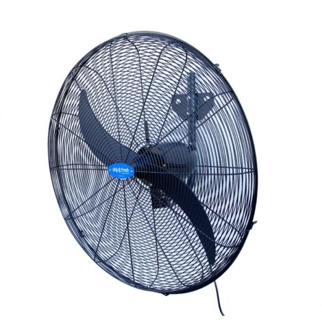 Drip&Fresh - C5160 Ventilatore industriale per nebulizzazione con supporto a parete, regolatore di velocità a 3 posizioni, orientamento di 180°, 2 pale, 130 W, 220/240 V, 50 Hz, diametro 50 cm, Multic