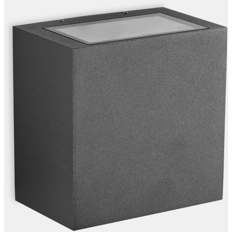LEDS C4 Afrodita Tech Big Double Emission Outdoor LED Up Down Applique Big Urban Grey IP65 37.8W 3000K Dimmerabile