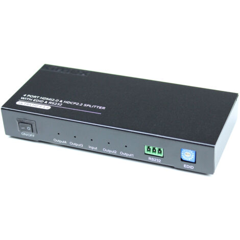 Splitter HDMI2.0 & HDCP2.2, 1 entrée-4 sorties, EDID, RS232, 4K60Hz (1/3)