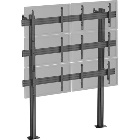 Support TV sur pieds - mur d'images 6 écrans 45''- 55'' à visser noir (1/3)