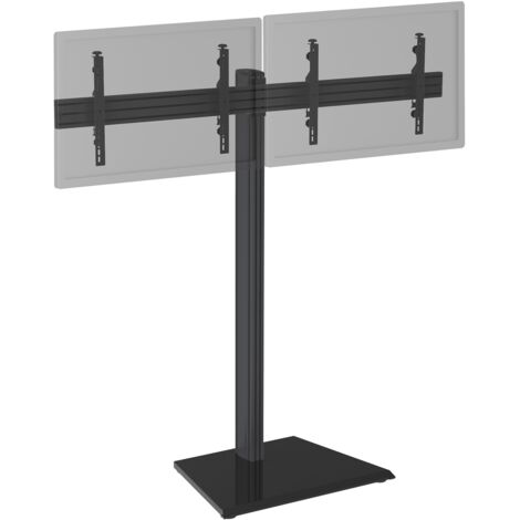 Support TV sur pied - 2 écrans 50'' - 55'' Hauteur 175cm à poser noir (1/3)