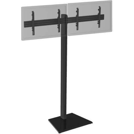 Support TV sur pied - 2 écrans 50'' - 55'' Hauteur 240cm à poser noir (1/3)