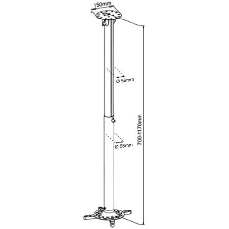 JUNMEIDO Support Plafond Videoprojecteur Alliage Aluminium 21.5cm - Rotation 360° Anti-Tremblement Pour Mini Projecteur