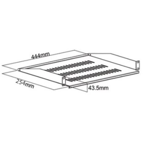 Bras De Fixation étagère 1U 250mm - Lot De 2 - Noir - Pour Rack Data 19" - Marque Kenable
