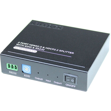 Splitter HDMI2.0 & HDCP2.2, 1 entrée-2 sorties, EDID, RS232, 4K60Hz (1/3)