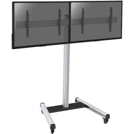 Support sur roulettes pour 2 écrans TV 50'' - 55'' - Hauteur 175cm (1/3)