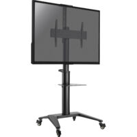 Support mobile pour écran Visioconférence 37''-70'', Hauteur 125-160cm, Noir