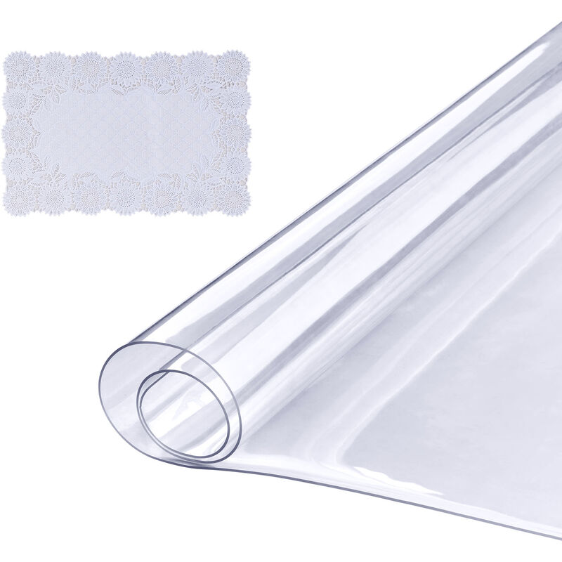 1.5mm Thick Clear Table Protector Cover Mat PVC Desk Protector Water Dust  Proof Plastic Table