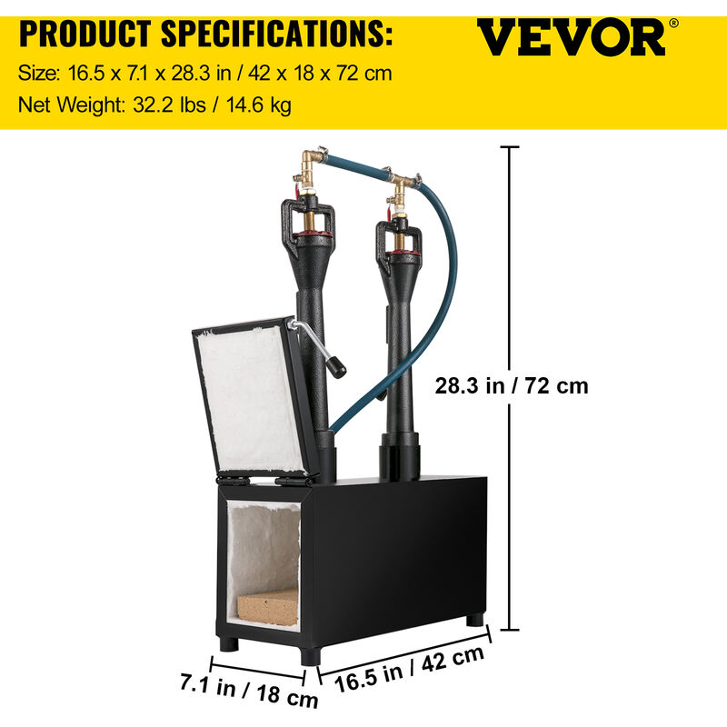 VEVOR 12KG Propane Smelting Furnace Kit Melting Furnace Double Burners  2700℉