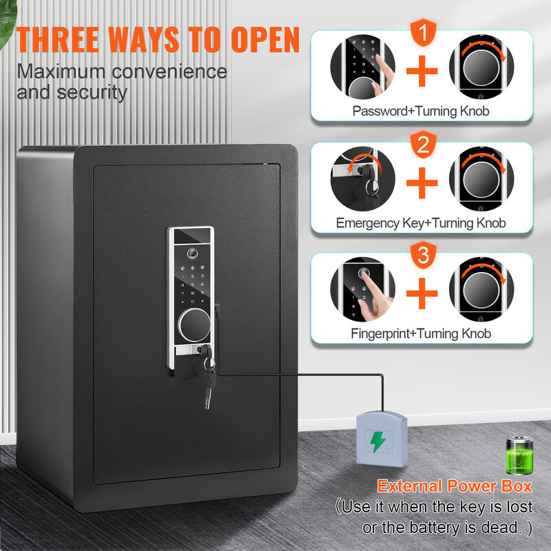 8.25 Cu Ft Fireproof Safe Box With Double Doors | Digital Keypad, Smart Alarm, Large Home Safe For Cash & Jewelry