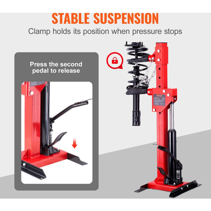 VEVOR Strut Spring Compressor, 4.5 Ton/9920 LBS Hydraulic Jack Capacity, 1  Ton Rated Compression Force, Auto Strut Coil Spring Compressor Tool, Hydraulic  Spring Compressor for Strut Spring Removing