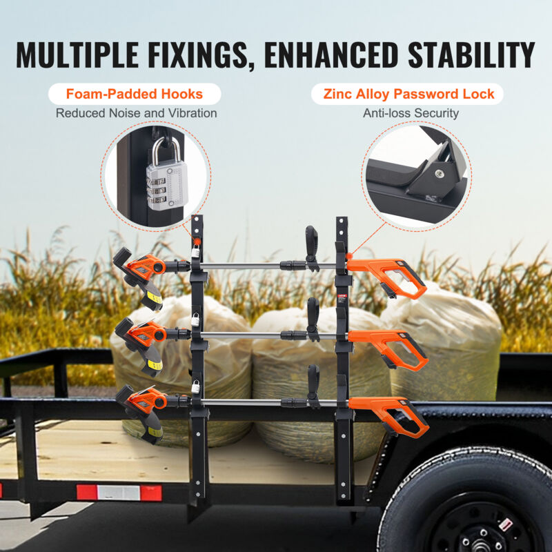 thumbnail interactive-video image 1 of SUVAUTO 3-Place Weedeater & 2-Place Backpack Blower Rack Combo For Open Trailer – Steel, Universal 1 of 2